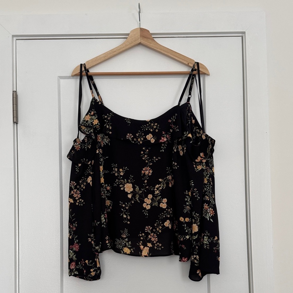 Floral Off-Shoulder Ruffle Women's Top